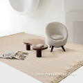 Cream braided Wool area rugs